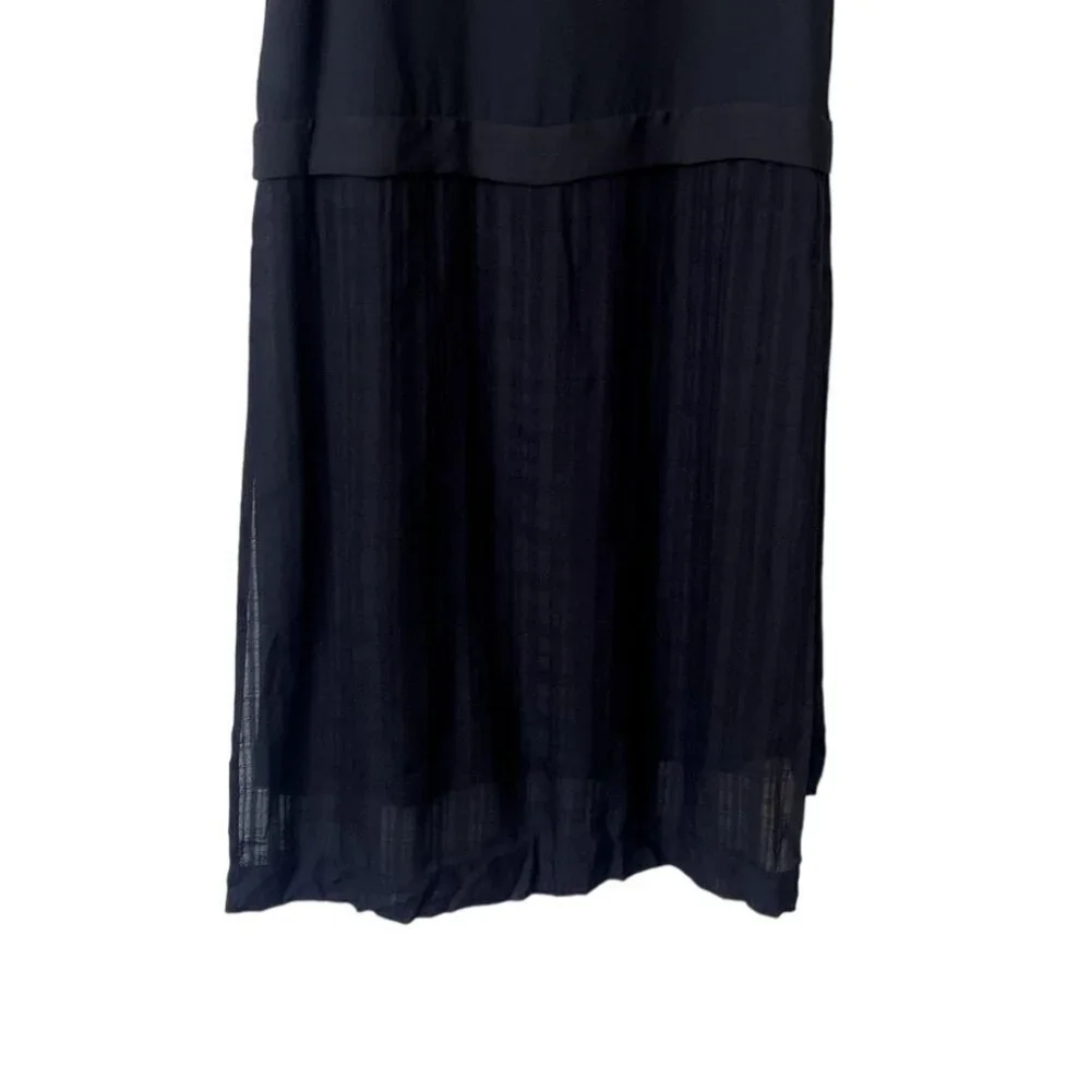 NWT Candies Sheer Sz S Black Rhinestone Sleeveless Tunic Button Front Blouse Top - Picture 6 of 8